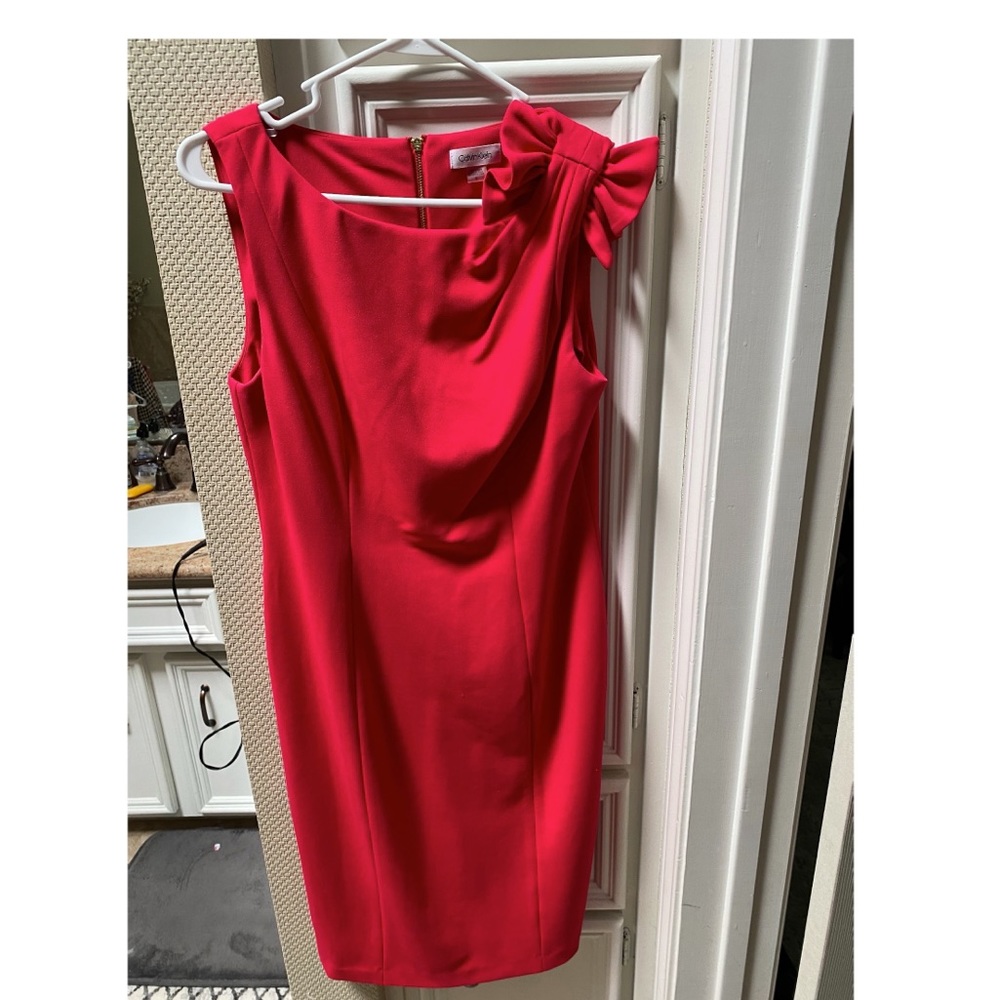 Calvin Klein CK sheath dress red
